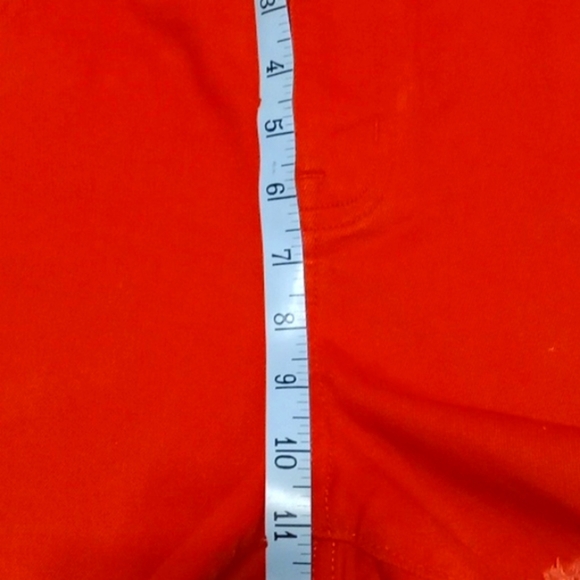 Old Navy Shorts Jean Hippie Boyfriend Mid Rise Jean Dark Red 5 Pocket Zip Button - Picture 7 of 9